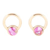 Calgary Pink Spiny Oyster Matrix Post Golden Earrings - Barse Jewelry