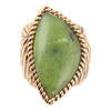 Canadian Green Jade Golden Statement Ring - Barse Jewelry