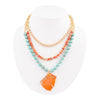 Canyon Blue Magnesite and Orange Jasper Golden Statement Necklace - Barse Jewelry