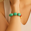 Canyon Blue Magnesite and Red Coral Golden Chunky Stretch Bracelet - Barse Jewelry