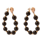 Carly Black Onyx Complete Loop Golden Post Earrings - Barse Jewelry