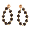 Carly Black Onyx Complete Loop Golden Post Earrings - Barse Jewelry