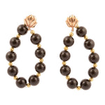 Carly Black Onyx Complete Loop Golden Post Earrings - Barse Jewelry