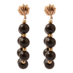Carly Black Onyx Complete Loop Golden Post Earrings - Barse Jewelry