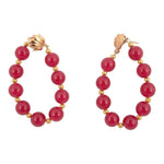 Carly Pink Agate Complete Loop Golden Post Earrings - Barse Jewelry