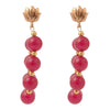 Carly Pink Agate Complete Loop Golden Post Earrings - Barse Jewelry