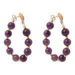 Carly Purple Amethyst Complete Loop Golden Post Earrings - Barse Jewelry