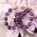 Carly Purple Amethyst Complete Loop Golden Post Earrings - Barse Jewelry