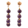 Carly Purple Amethyst Complete Loop Golden Post Earrings - Barse Jewelry