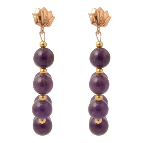 Carly Purple Amethyst Complete Loop Golden Post Earrings