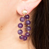 Carly Purple Amethyst Complete Loop Golden Post Earrings - Barse Jewelry