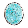 Carved Blue Turquoise and Sterling Silver Cocktail Ring - Barse Jewelry