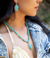Carved Blue Turquoise and Sterling Silver Pendant - Barse Jewelry