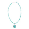 Carved Blue Turquoise and Sterling Silver Pendant - Barse Jewelry