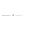 Celestial Blue Turquoise Golden Beaded Bracelet - Barse Jewelry