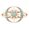 Celestial Blue Turquoise Golden Cuff Bracelet - Barse Jewelry