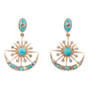 Celestial Blue Turquoise Golden Drop Earrings - Barse Jewelry