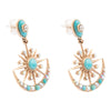 Celestial Blue Turquoise Golden Drop Earrings - Barse Jewelry