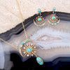 Celestial Blue Turquoise Golden Drop Earrings - Barse Jewelry