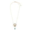 Celestial Blue Turquoise Golden Drop Necklace - Barse Jewelry