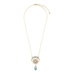 Celestial Blue Turquoise Golden Drop Necklace - Barse Jewelry