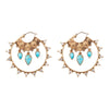 Celestial Blue Turquoise Golden Hoop Earrings - Barse Jewelry
