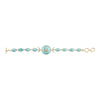 Celestial Blue Turquoise Golden Link Bracelet - Barse Jewelry