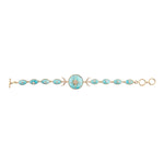 Celestial Blue Turquoise Golden Link Bracelet - Barse Jewelry