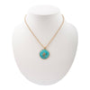 Celestial Blue Turquoise Golden Pendant Necklace - Barse Jewelry