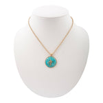 Celestial Blue Turquoise Golden Pendant Necklace - Barse Jewelry