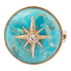 Celestial Blue Turquoise Golden Statement Ring - Barse Jewelry