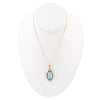 Champs Blue Turquoise and Orange Coral Golden Pendant Necklace - Barse Jewelry