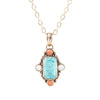 Champs Blue Turquoise and Orange Coral Golden Pendant Necklace - Barse Jewelry