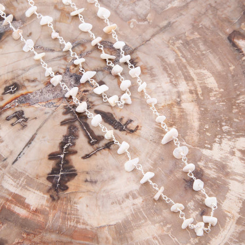 Chip Off The Old Block White Shell Necklace - Barse Jewelry