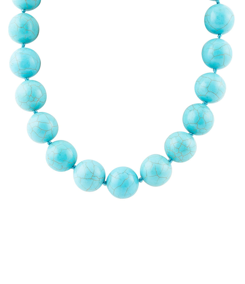 Chuncky Blue Magnesite Rounds Necklace - Barse Jewelry