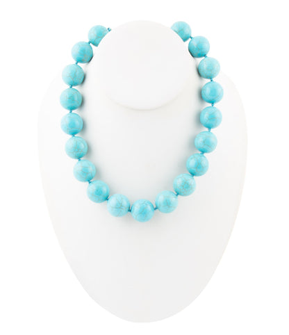 Chuncky Blue Magnesite Rounds Necklace - Barse Jewelry