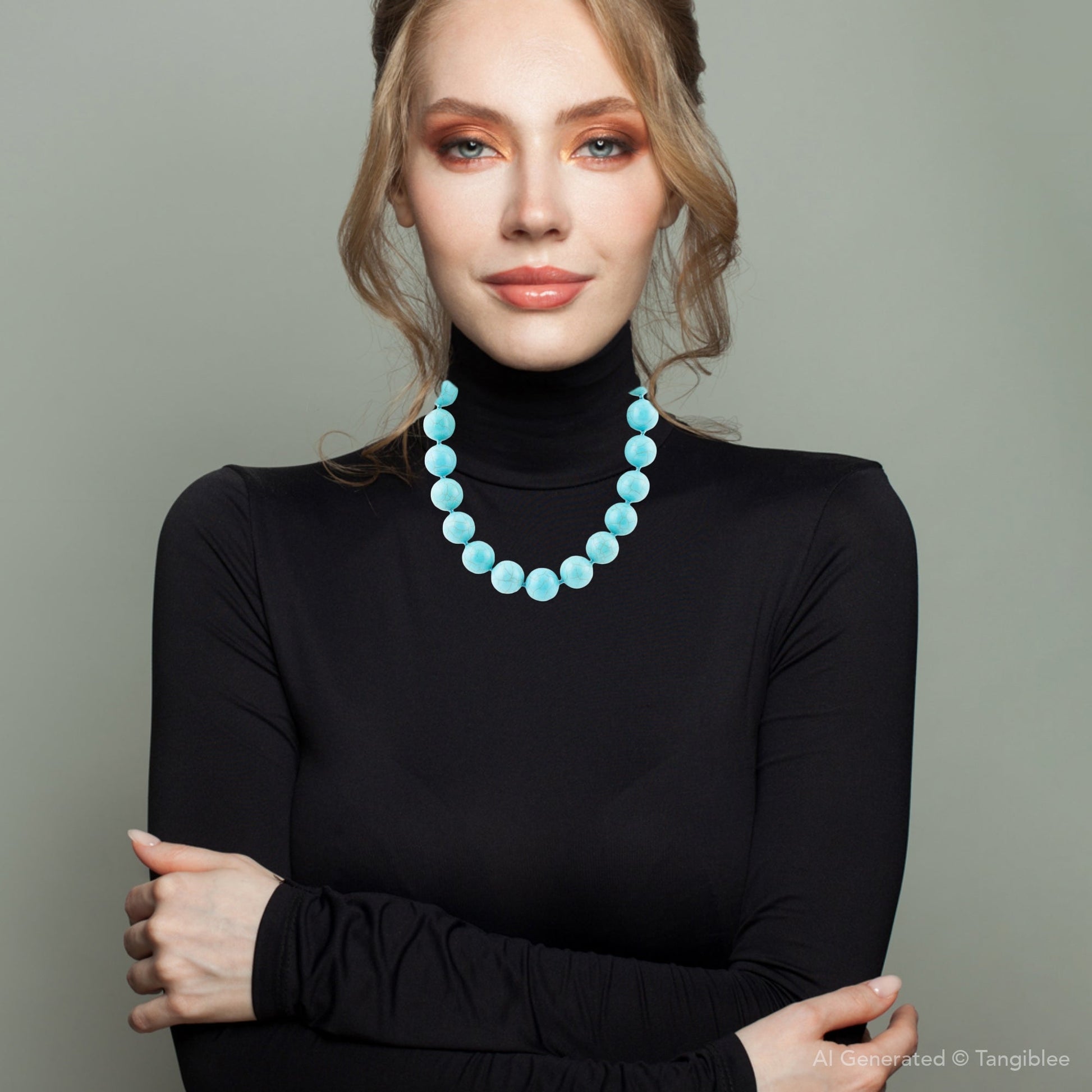 Chunky Blue Magnesite Round Necklace - Barse Jewelry