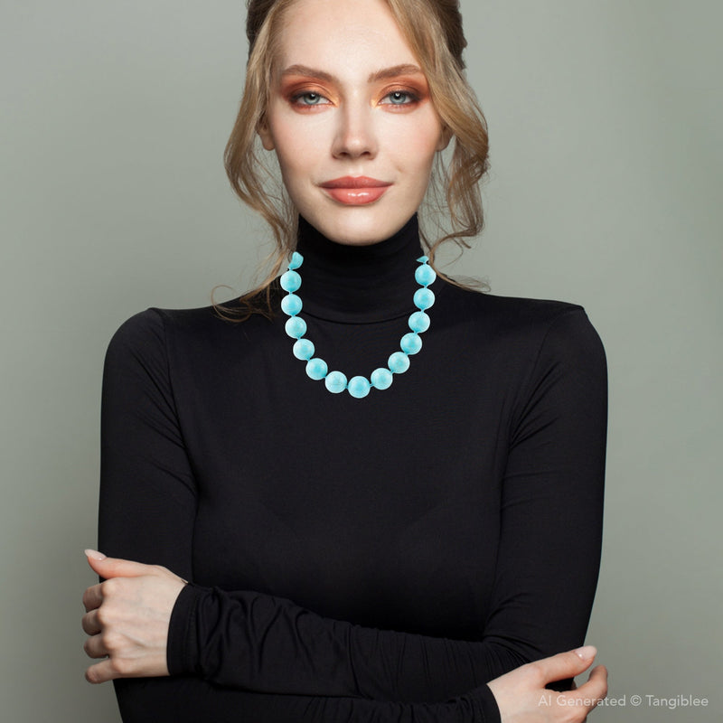 Chunky Blue Magnesite Round Necklace - Barse Jewelry