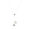 Circle Two-Toned Grey Labradorite Sterling Silver Necklace - Barse Jewelry