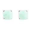 Classic Faceted Green Chrysoprase and Sterling Silver Stud Earrings - Barse Jewelry