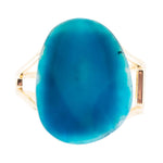 Cobalt Blue Agate Slab Cuff Golden Bracelet - Barse Jewelry