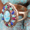 Concho Colorful Golden Statement Ring - Barse Jewelry