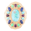 Concho Colorful Golden Statement Ring - Barse Jewelry