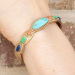 Concho Colourfull Golden Cuff Bracelet - Barse Jewelry