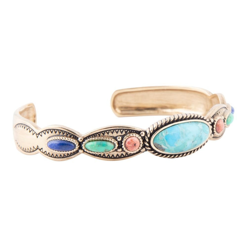 Concho Colourfull Golden Cuff Bracelet - Barse Jewelry