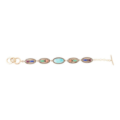 Concho Colourfull Golden Link Bracelet - Barse Jewelry