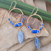 Concho Denim Blue Lapis and Kyanite Golden Drop Earrings - Barse Jewelry