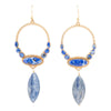 Concho Denim Blue Lapis and Kyanite Golden Drop Earrings - Barse Jewelry