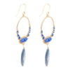 Concho Denim Blue Lapis and Kyanite Golden Drop Earrings - Barse Jewelry