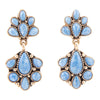 Concho Denim Blue Lapis Double Golden Drop Earrings - Barse Jewelry